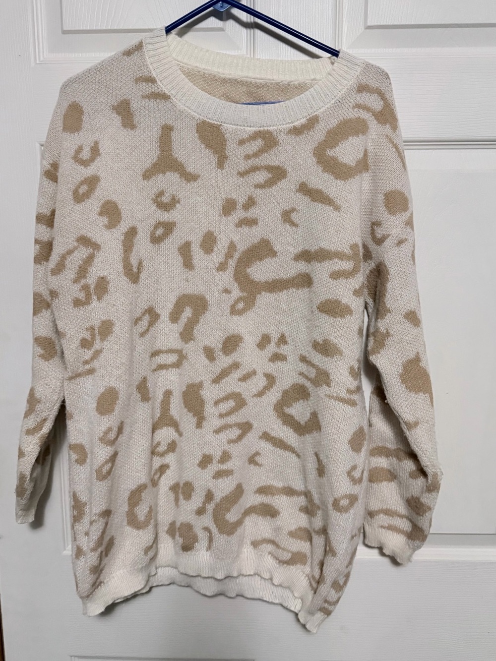 Cozy Cream Leopard-Print Women’s Sweater